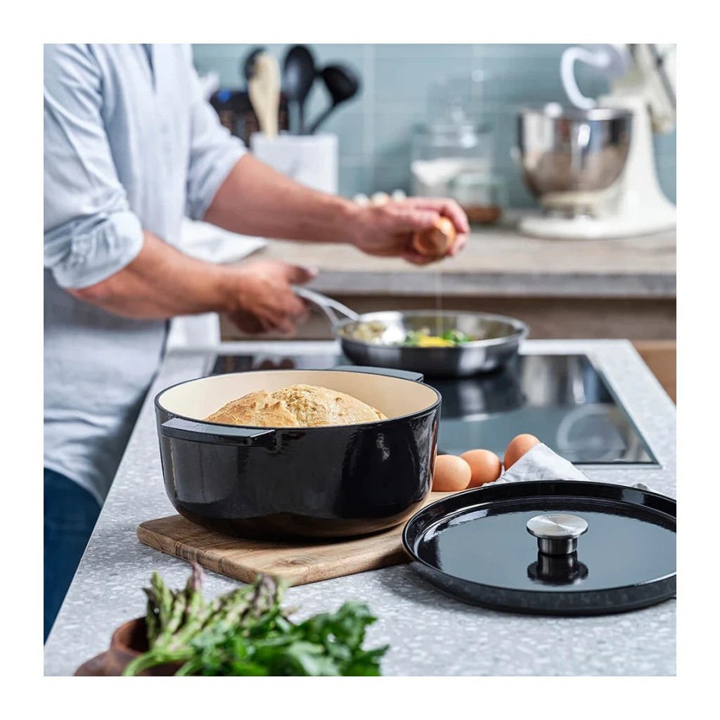 Каструля KitchenAid чавунна з кришкою 5,2 л Чорна (CC006061-001) - изображение 8