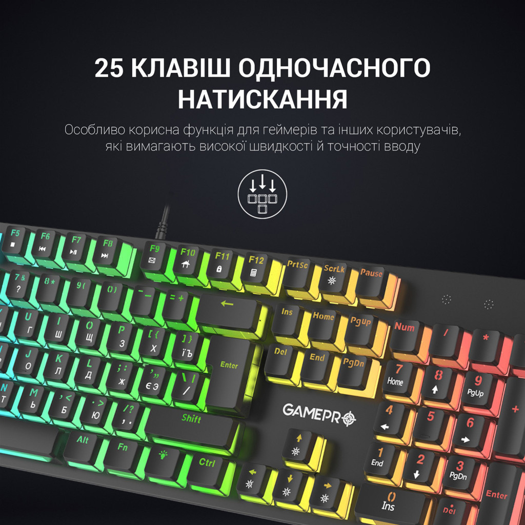 Клавіатура GamePro MK85R Red Switch RGB USB Black (MK85R) - зображення 10