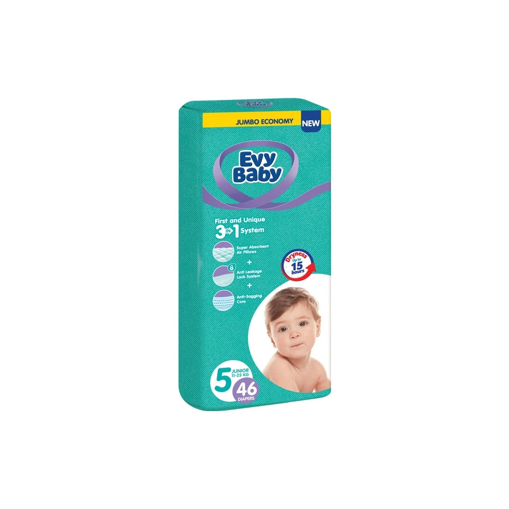 Підгузки Evy Baby Junior Jumbo 11-25 кг 46 шт (8683881000288) - зображення 1