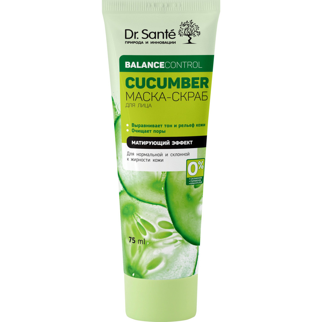 Маска для обличчя Dr. Sante Cucumber Balance Control Маска-скраб 75 мл (4823015917424) - зображення 1