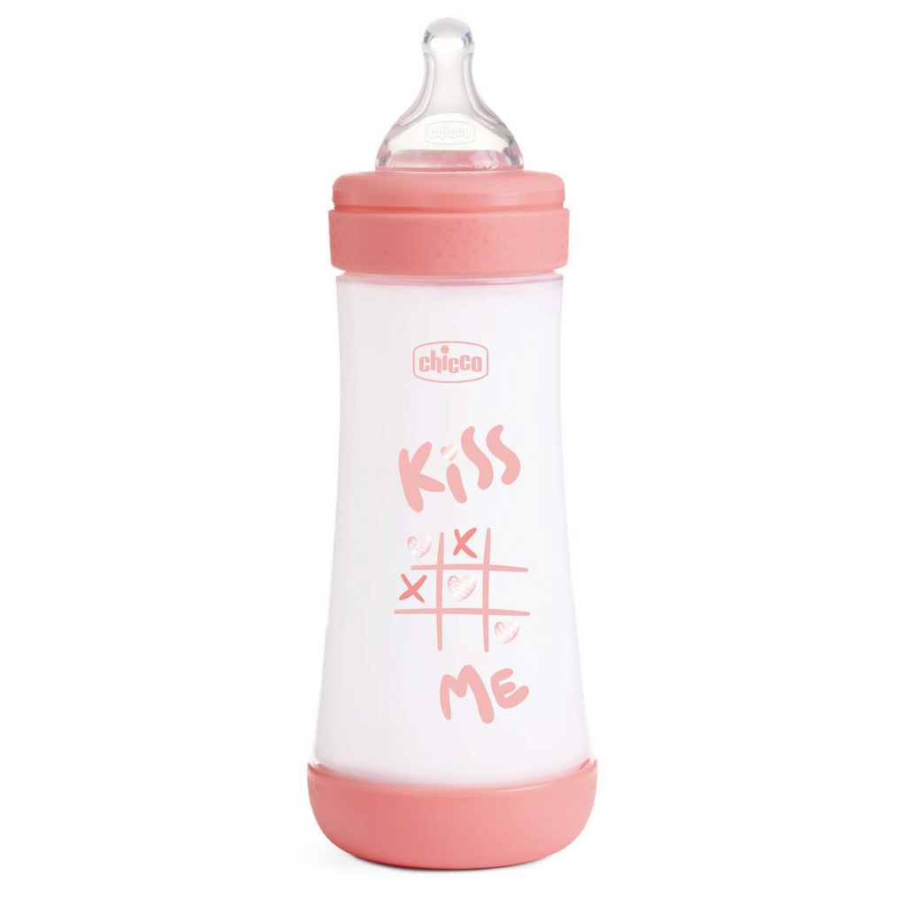 Пляшечка для годування Chicco Perfect 5 Love із силіконовою соскою 4+ міс. 300 мл Рожева (20235.11.40) - зображення 1