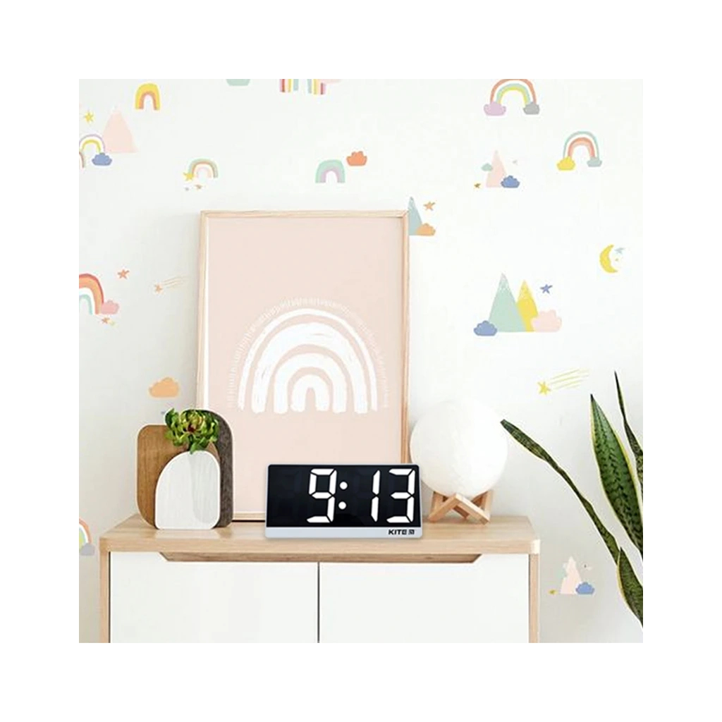 Настільний годинник Kite електронний цифровий, білий (K24-488-2) - зображення 5
