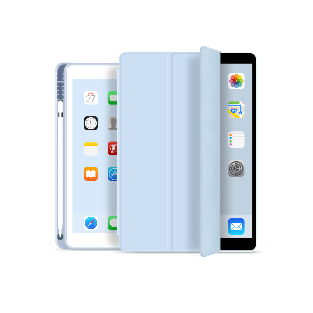 Чохол до планшета BeCover Tri Fold Soft TPU mount Apple Pencil Apple iPad 10.2 2019/2020/2021 Light Blue (706747) - зображення 2