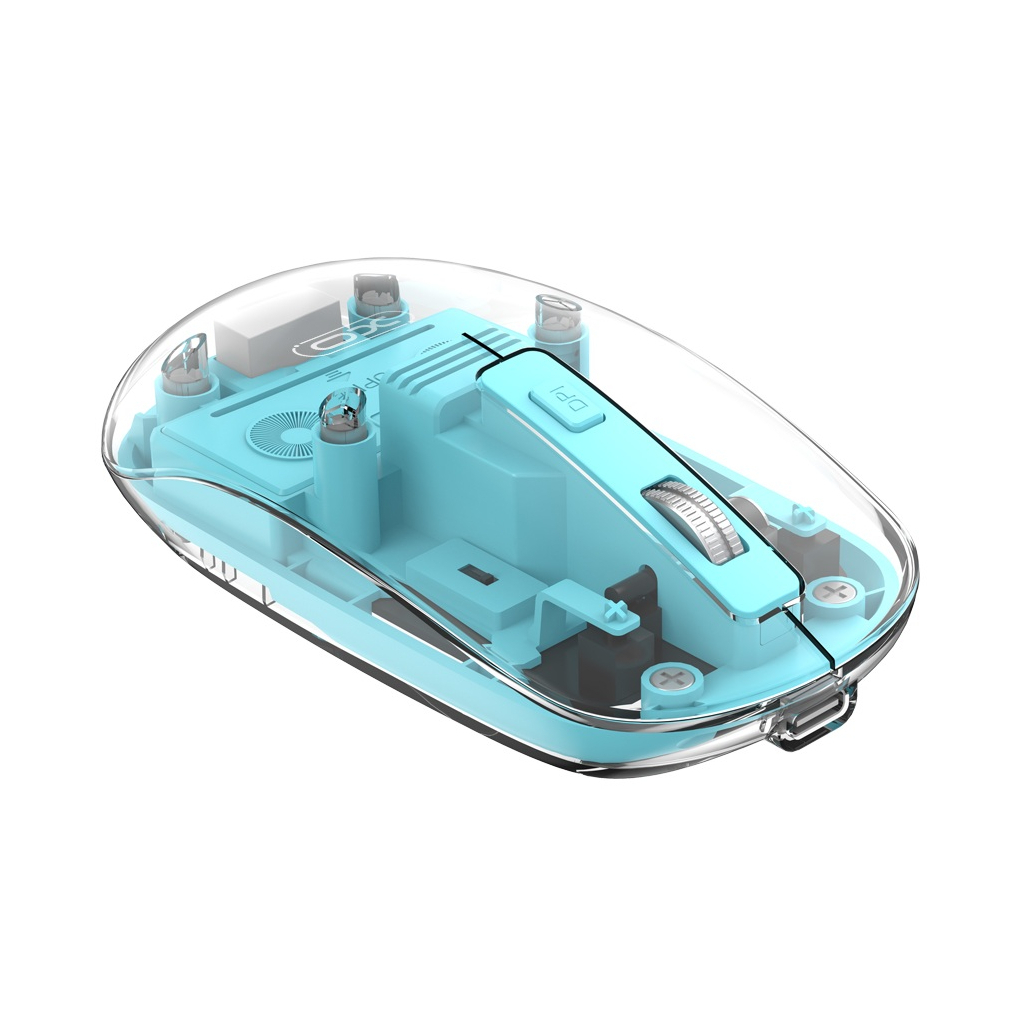 Мишка XO M12 Wireless Transparent/Blue (M12 Blue) - зображення 1