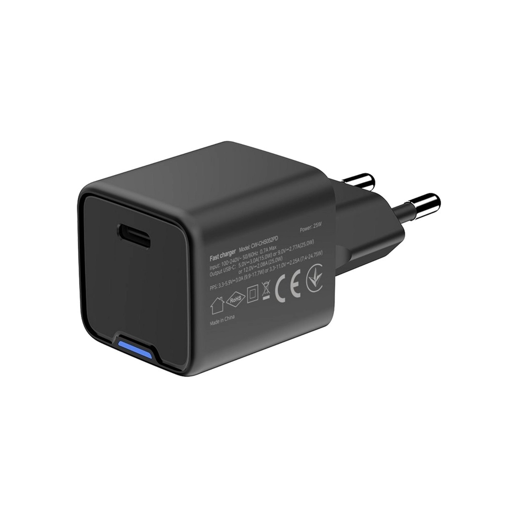 Зарядний пристрій ColorWay GaN Mini 25W PD Port PPS USB-C black (CW-CHS052PD-BK) - зображення 5