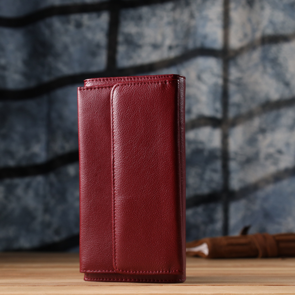 Гаманець ST Leather З кишенею для телефону з натуральної шкіри Бордовий (23069) - изображение 12