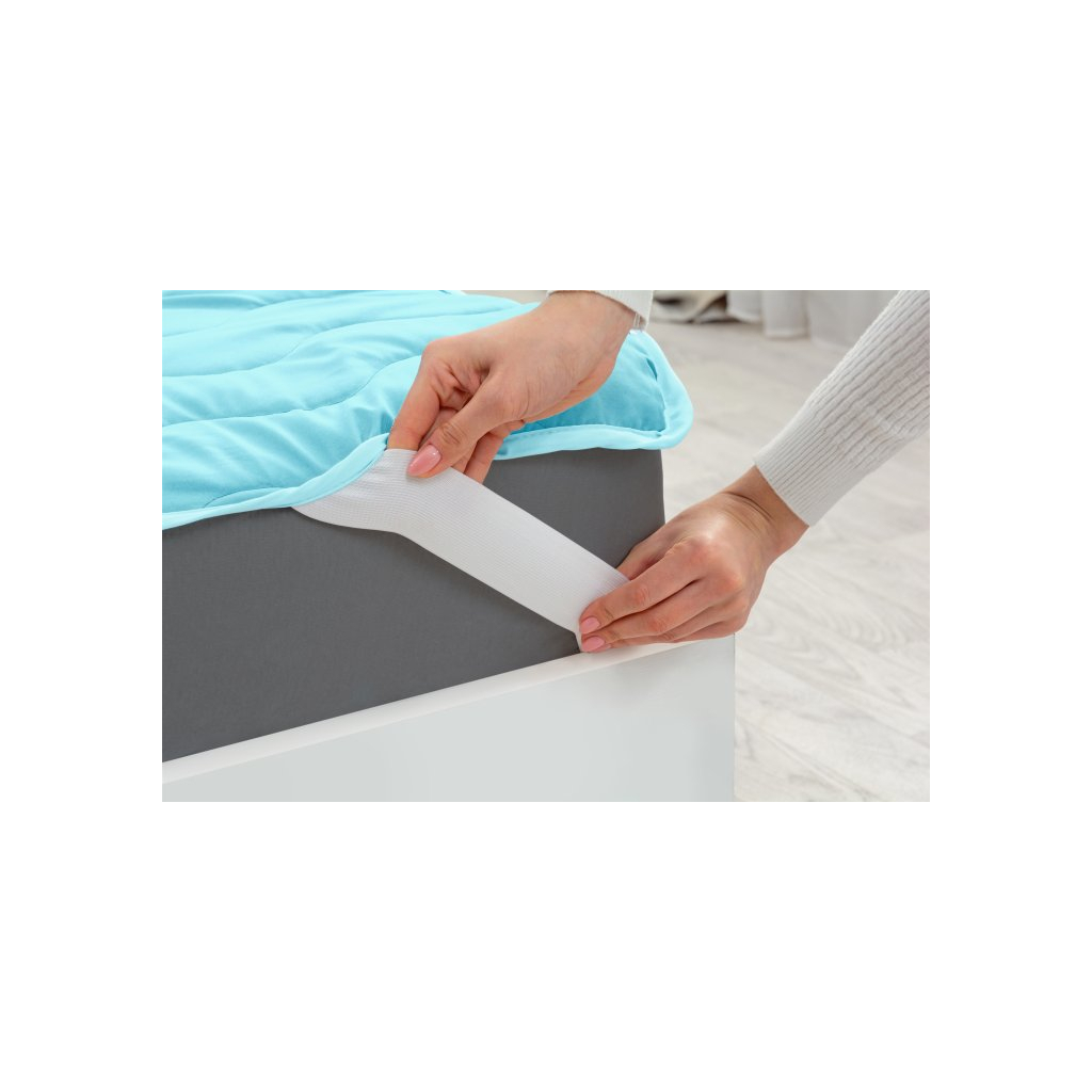 Наматрацник MirSon Eco Light №1719 Cotton Air-line на резинці по кутках Blue 200x200 см (2200002889759) - изображение 4