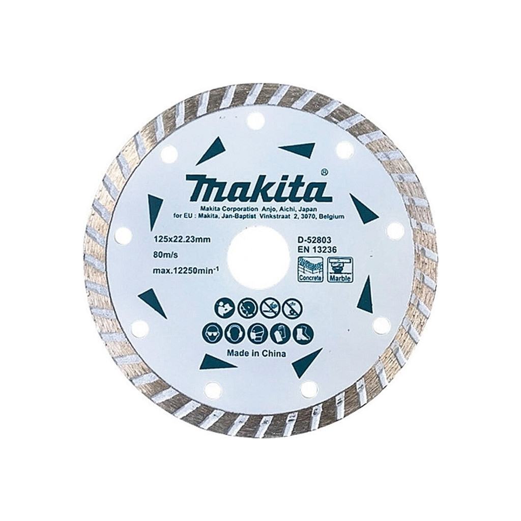 Круг відрізний Makita алмазний по бетону та мармуру турбо 125x22.23 мм (D-52803) - зображення 1