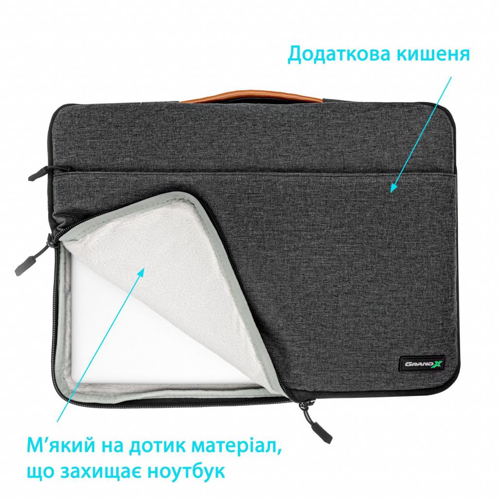 Чохол до ноутбука Grand-X 15'' SLX Dark Grey (SLX-15D) - зображення 4