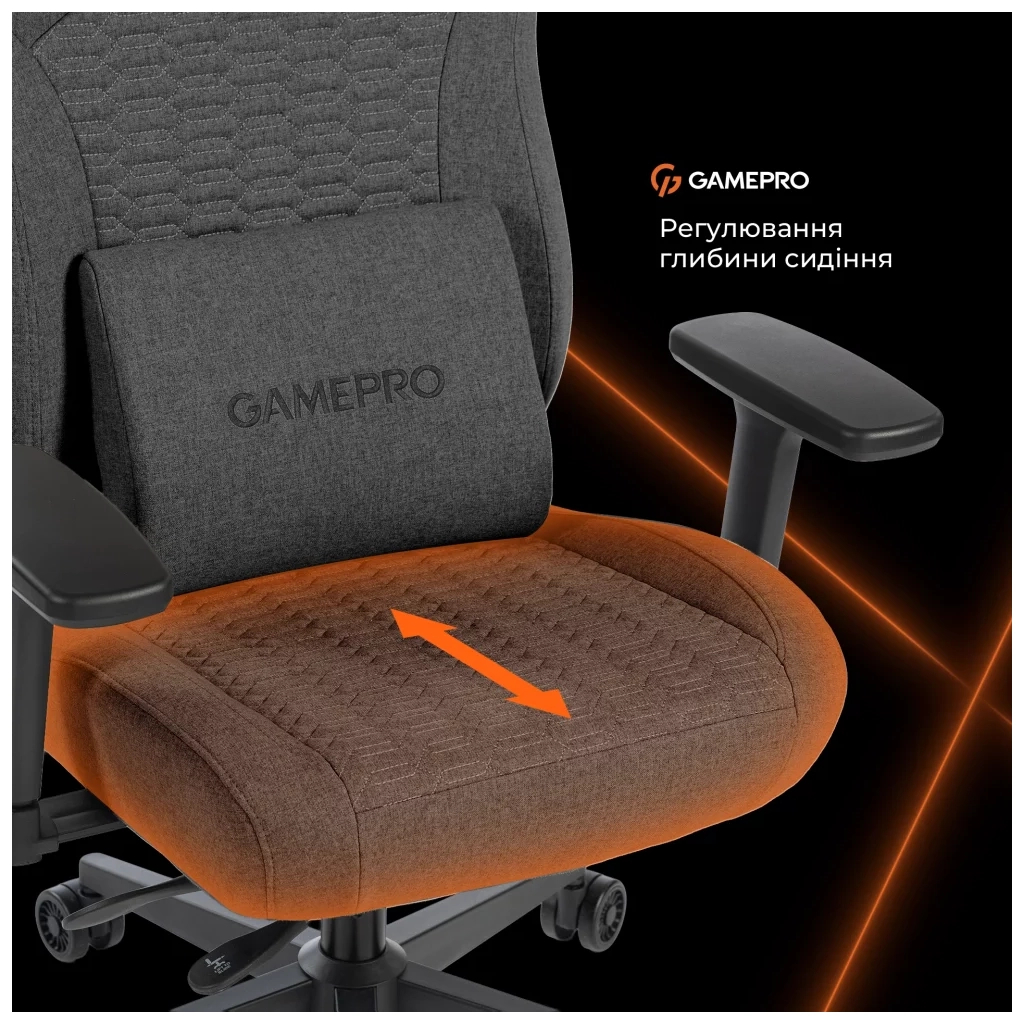 Крісло ігрове GamePro GC760DG Fabric Dark Gray (GC760DG) - зображення 4