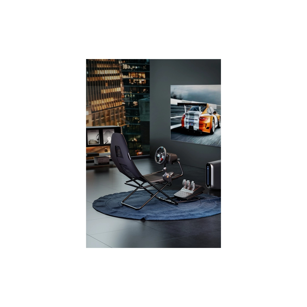 Крісло ігрове GamePro з кріпленням для керма, педалей та коробки передач Black (RS400B) - зображення 10