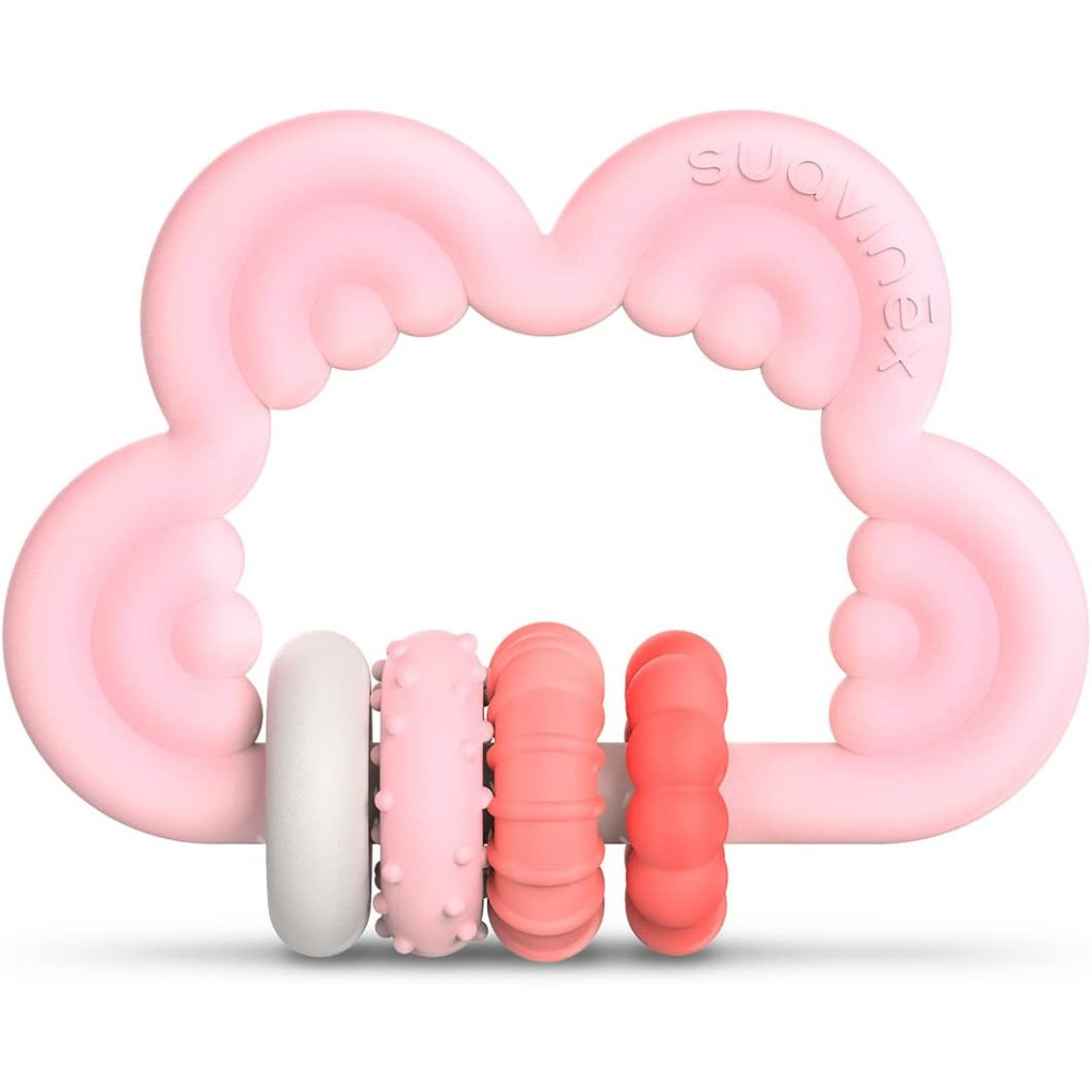 Прорізувач Suavinex силіконовий з бряскальцем/рожевий (401440) - зображення 1