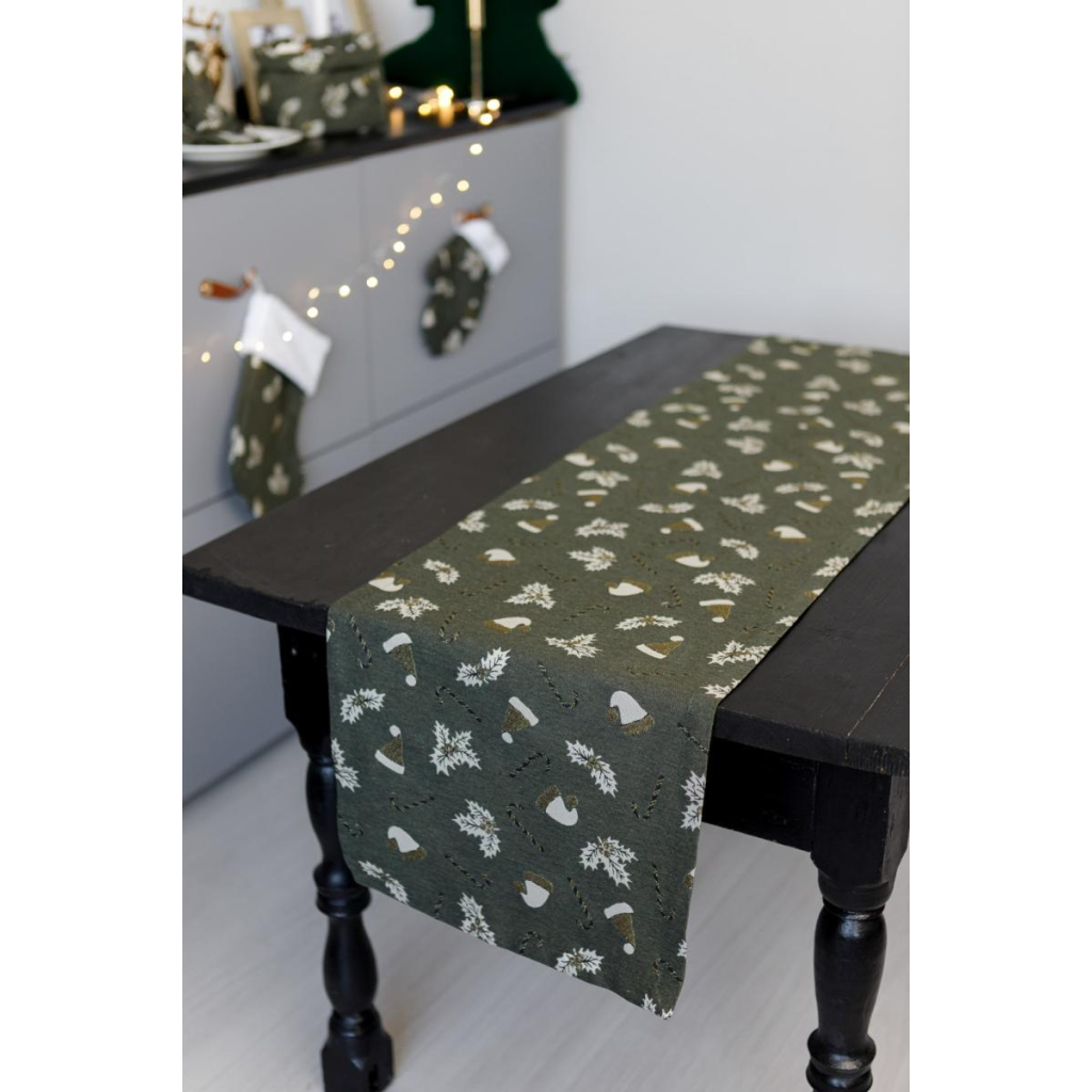 Доріжка на стіл Прованс Шапочки на зеленому 40х140 см (036820) - зображення 3