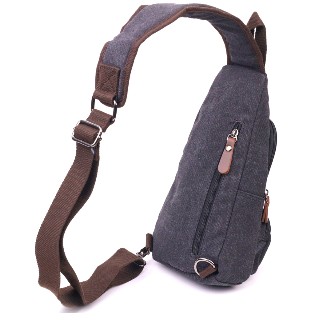 Сумка Vintage Через плече з кабелем USB текстильна Чорна (21221) - зображення 2