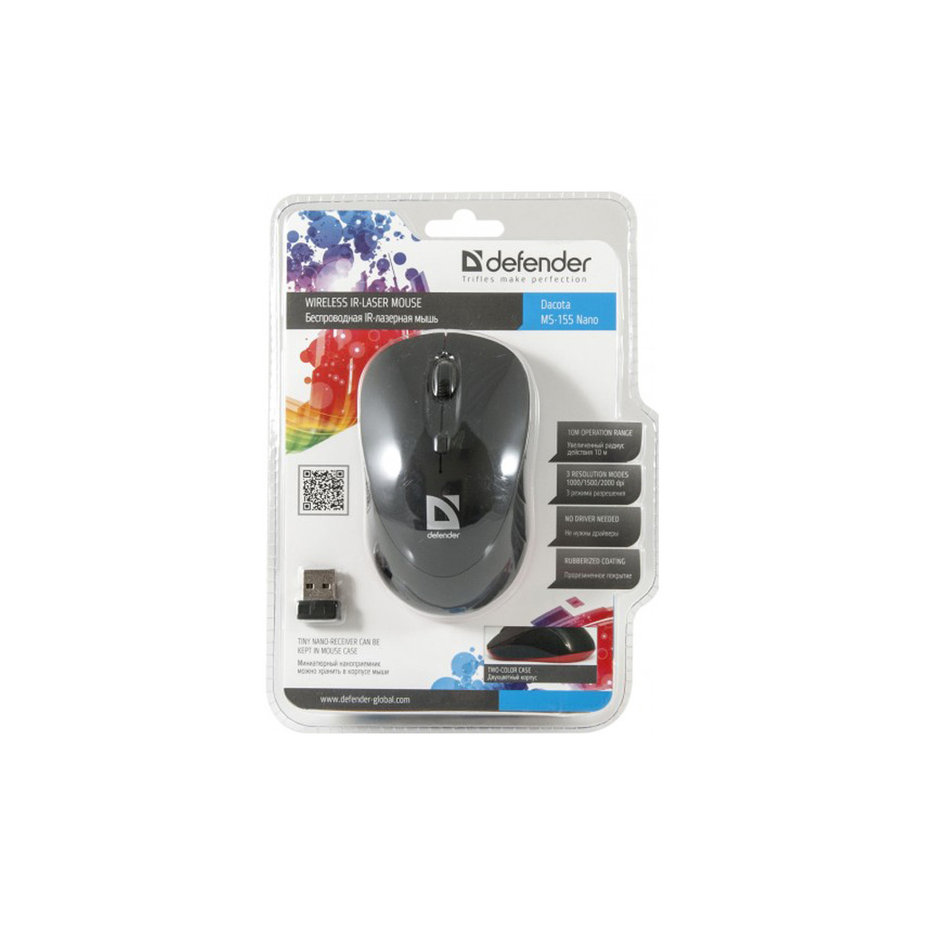 Мишка Defender Dacota MS-155 Nano Black (52155) - зображення 4