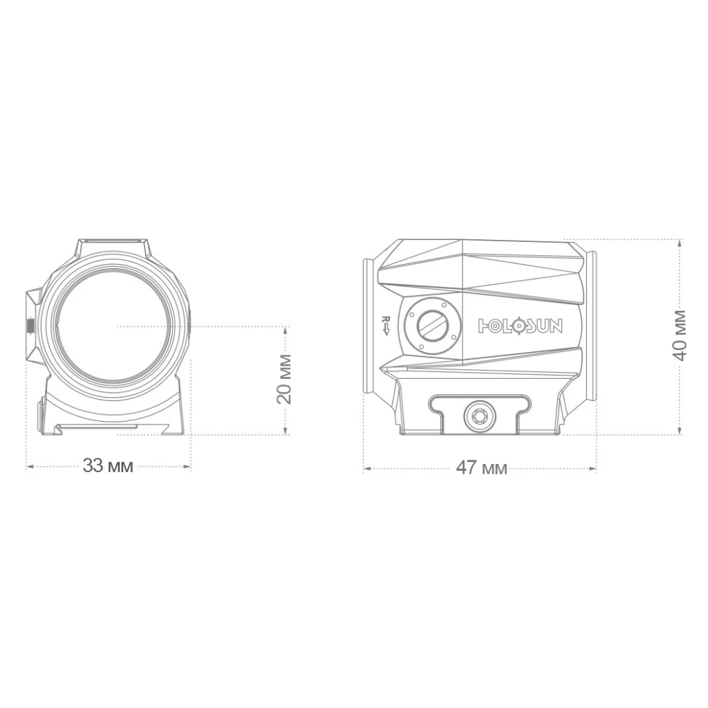 Коліматорний приціл Holosun SCRS-GR-MRS точка 2 MOA + коло 65 МОА (Green) (SCRS-GR-MRS) - зображення 9