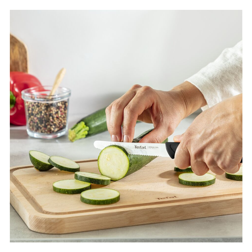 Кухонний ніж Tefal ColorFood зубчастий 10 см Чорний (K2731304) - зображення 3