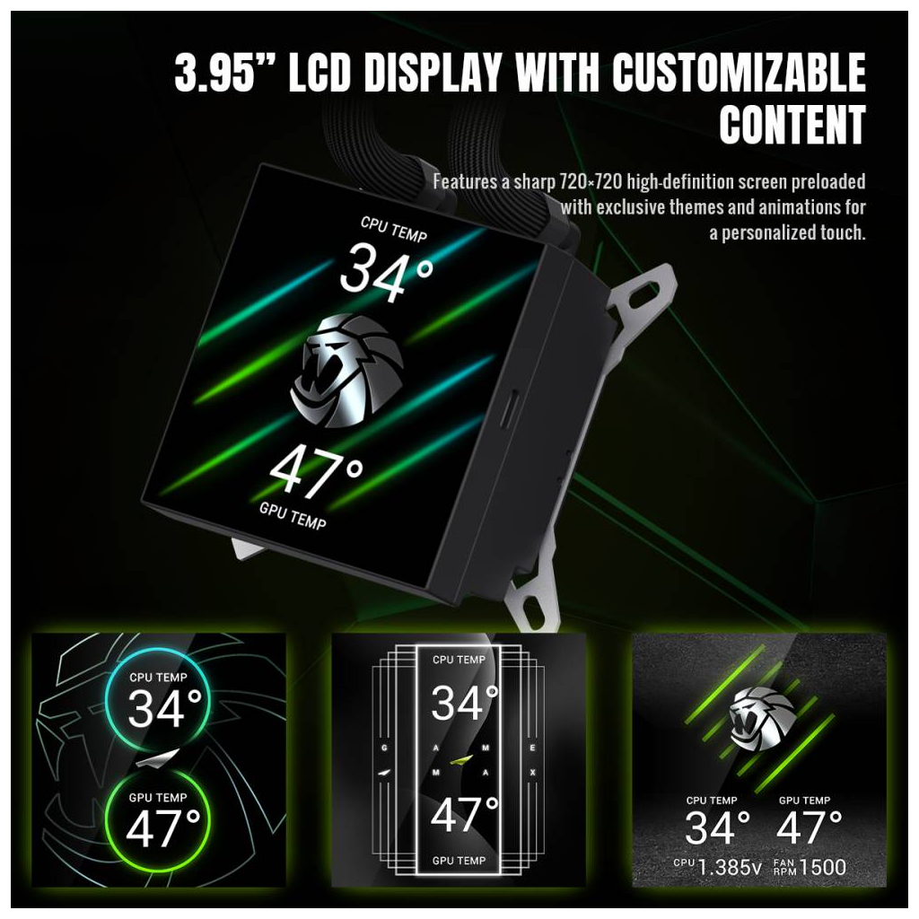 Система рідинного охолодження Gamemax GLACIER 360 LCD BK - зображення 10