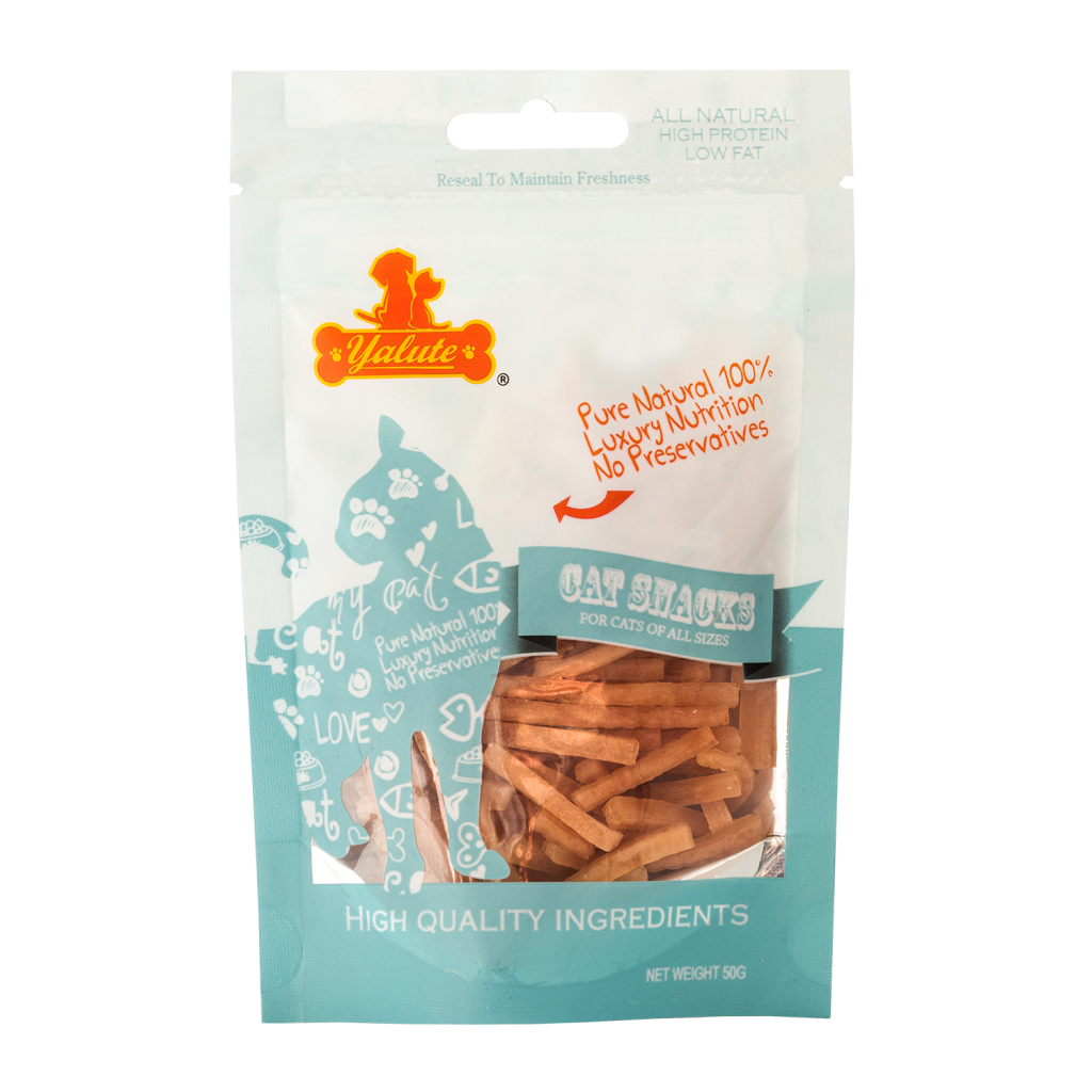 Ласощі для котів Yalute Short Chicken Slices 50 г (курка) (4820261920581) - зображення 1
