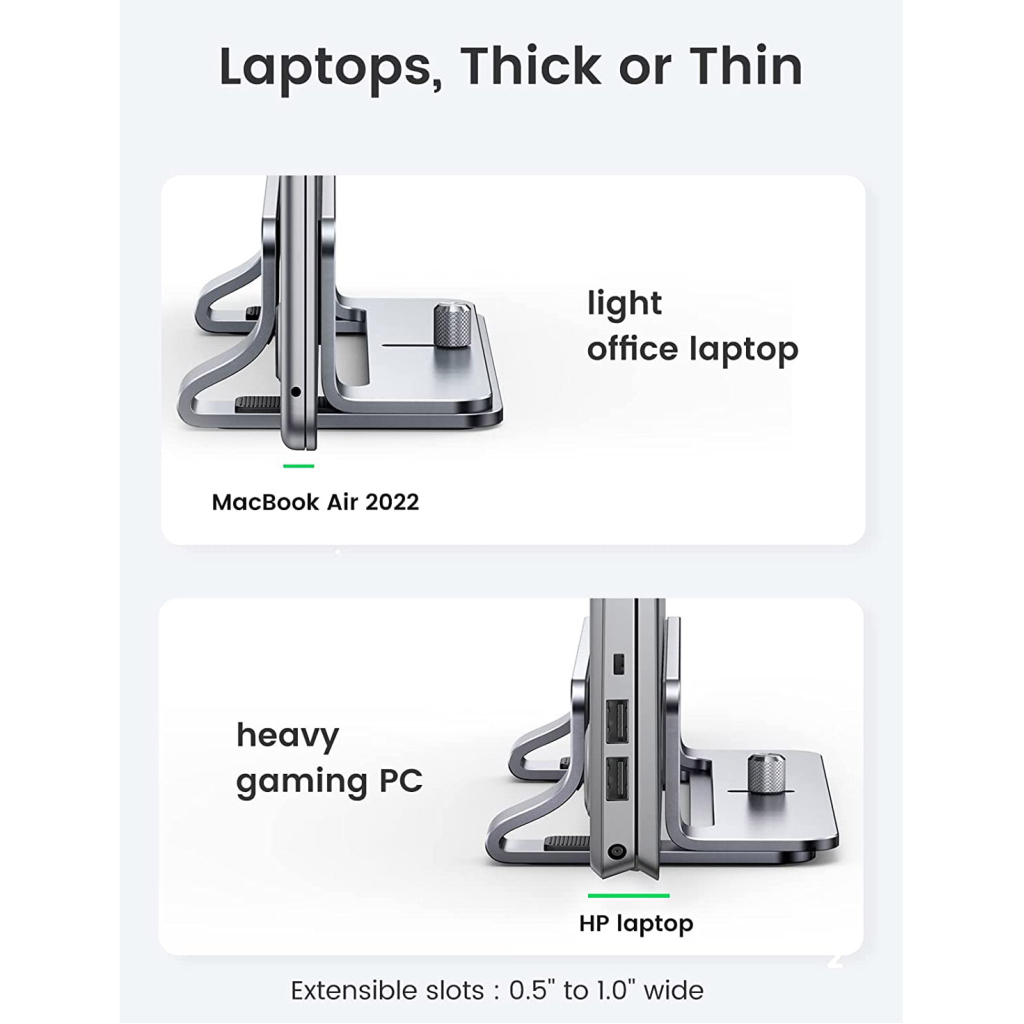 Підставка до ноутбука Ugreen LP258 Vertical Laptop Stand Silver (20471) - зображення 5