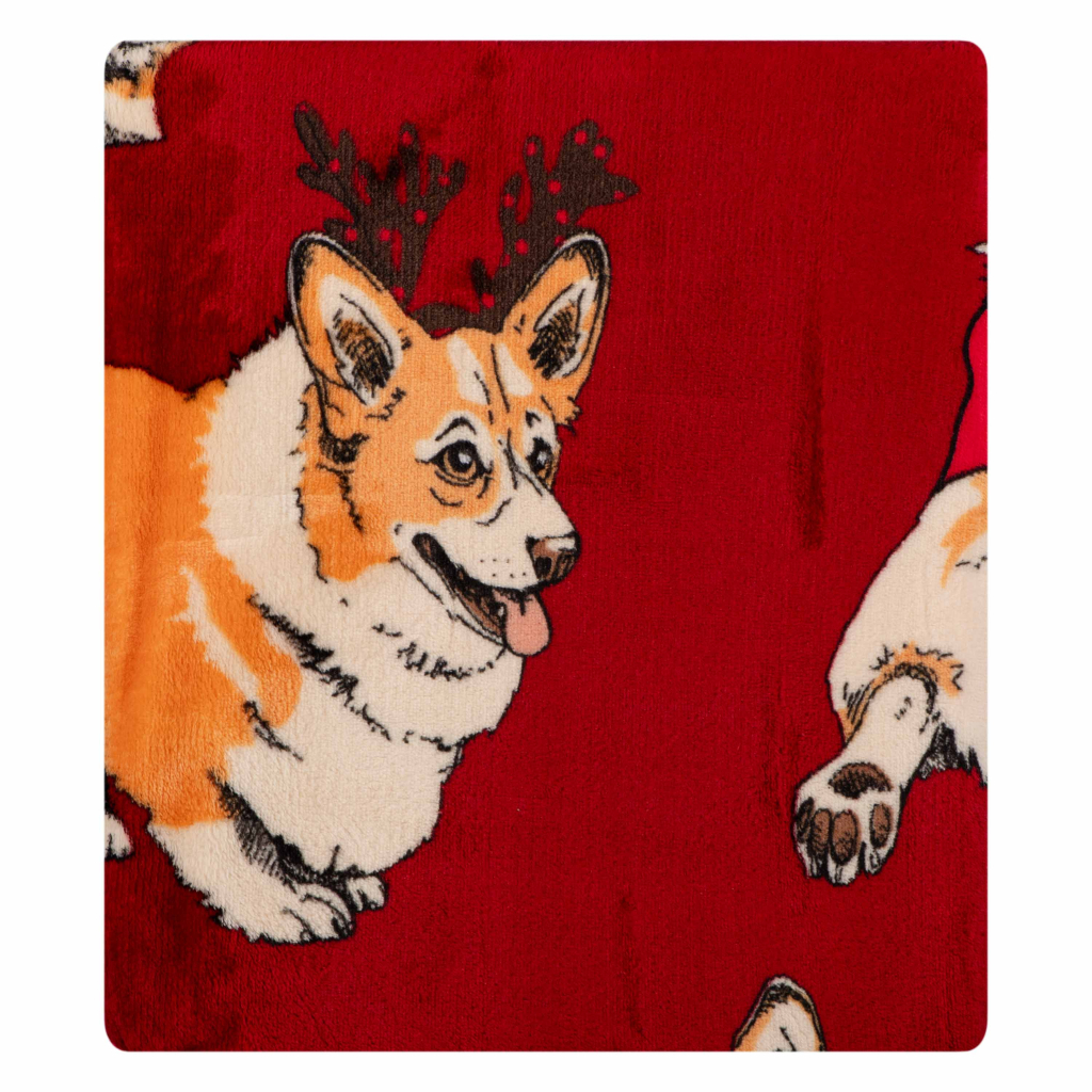 Плед Ardesto Christmas Flannel 160х200см, 100% поліестер, різдвяні коргі (ART0119PB) - зображення 1