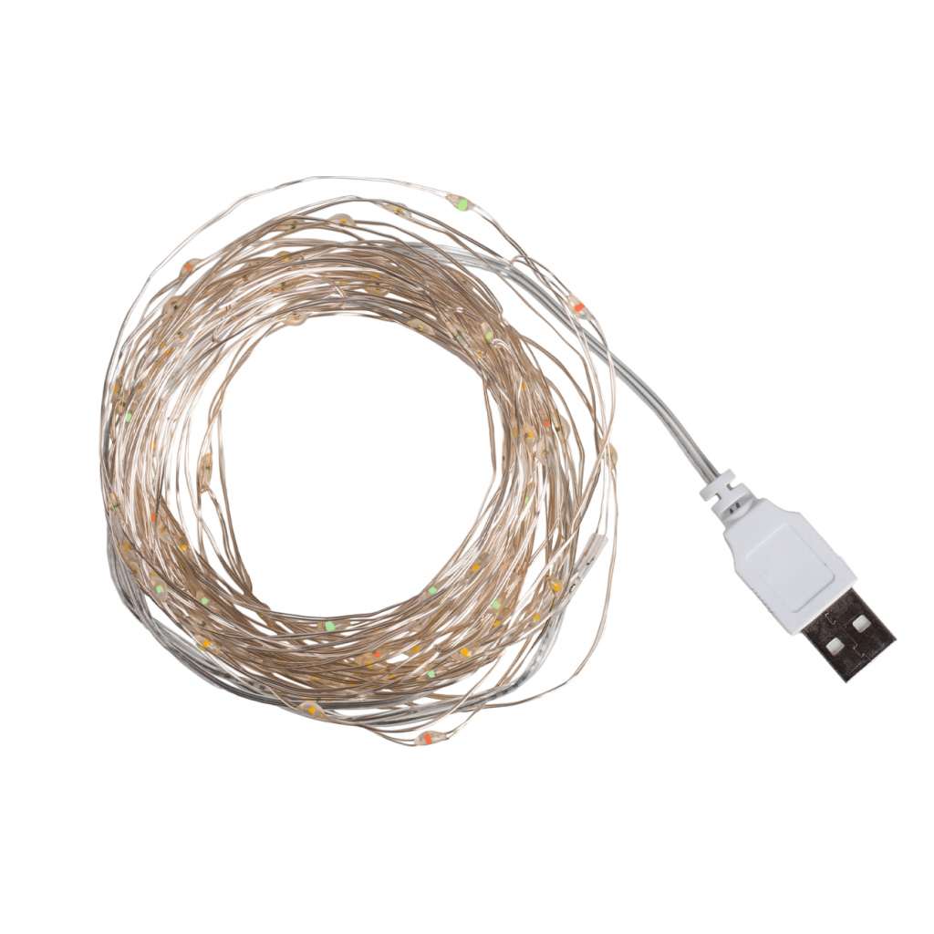 Гірлянда YES! Fun Нитка на мідному дроті 100 LED Різнокольорова 10 м Статична USB (975037) - зображення 2