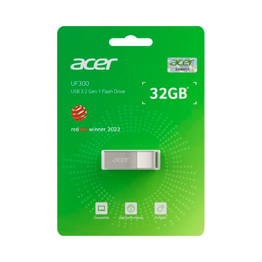USB флеш накопичувач Acer 32GB UF300 Silver USB 3.2 (BL.9BWWA.517) - изображение 4