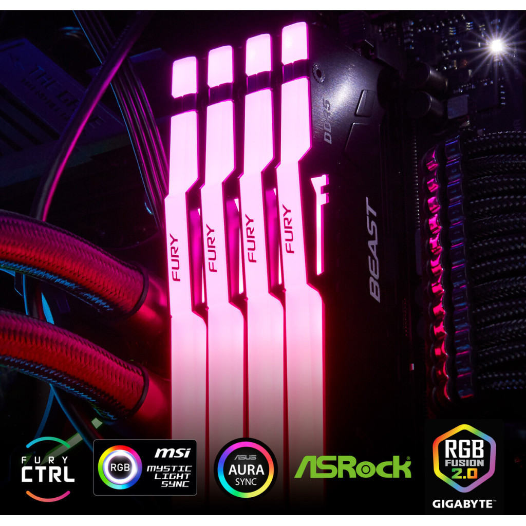 Модуль пам'яті для комп'ютера DDR5 32GB 5200 MHz Beast RGB EXPO Kingston Fury (ex.HyperX) (KF552C36BBEA-32) - зображення 7
