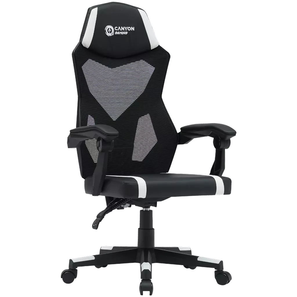Крісло ігрове Canyon Flow MCH01 Mesh Black/White (CNE-MCH01W) - зображення 2