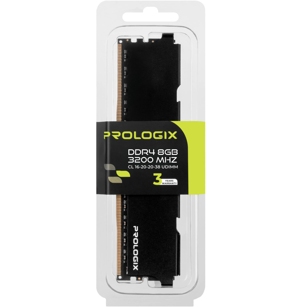 Модуль пам'яті для комп'ютера DDR4 8GB 3200 MHz Black Prologix (PRO8GB3200B4) - зображення 4