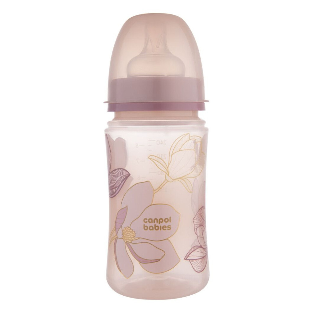 Пляшечка для годування Canpol babies Easystart GOLD 240 мл антикол. з широким отвором, рожева (35/240_pin) - зображення 1