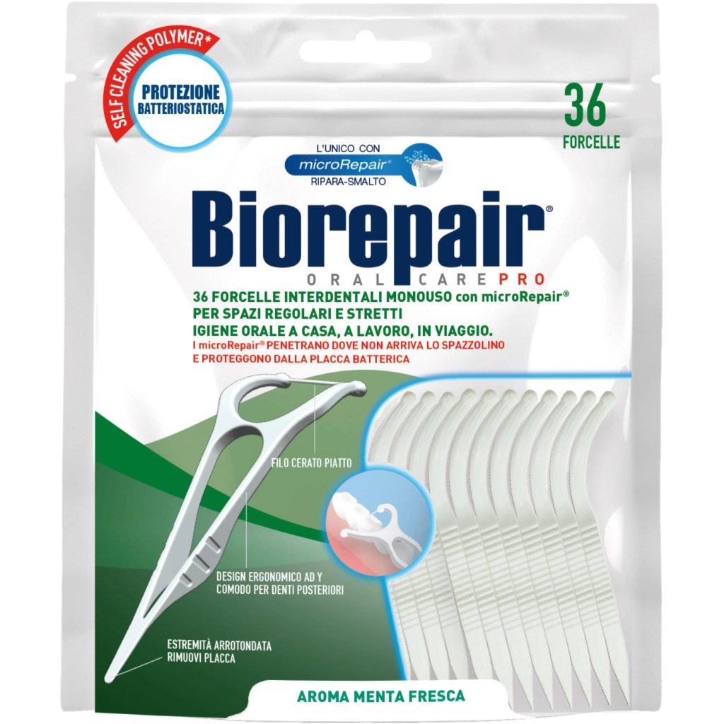 Флос-зубочистки Biorepair Насичені гідроксиапатитом 36 шт. (8017331060056) - изображение 1