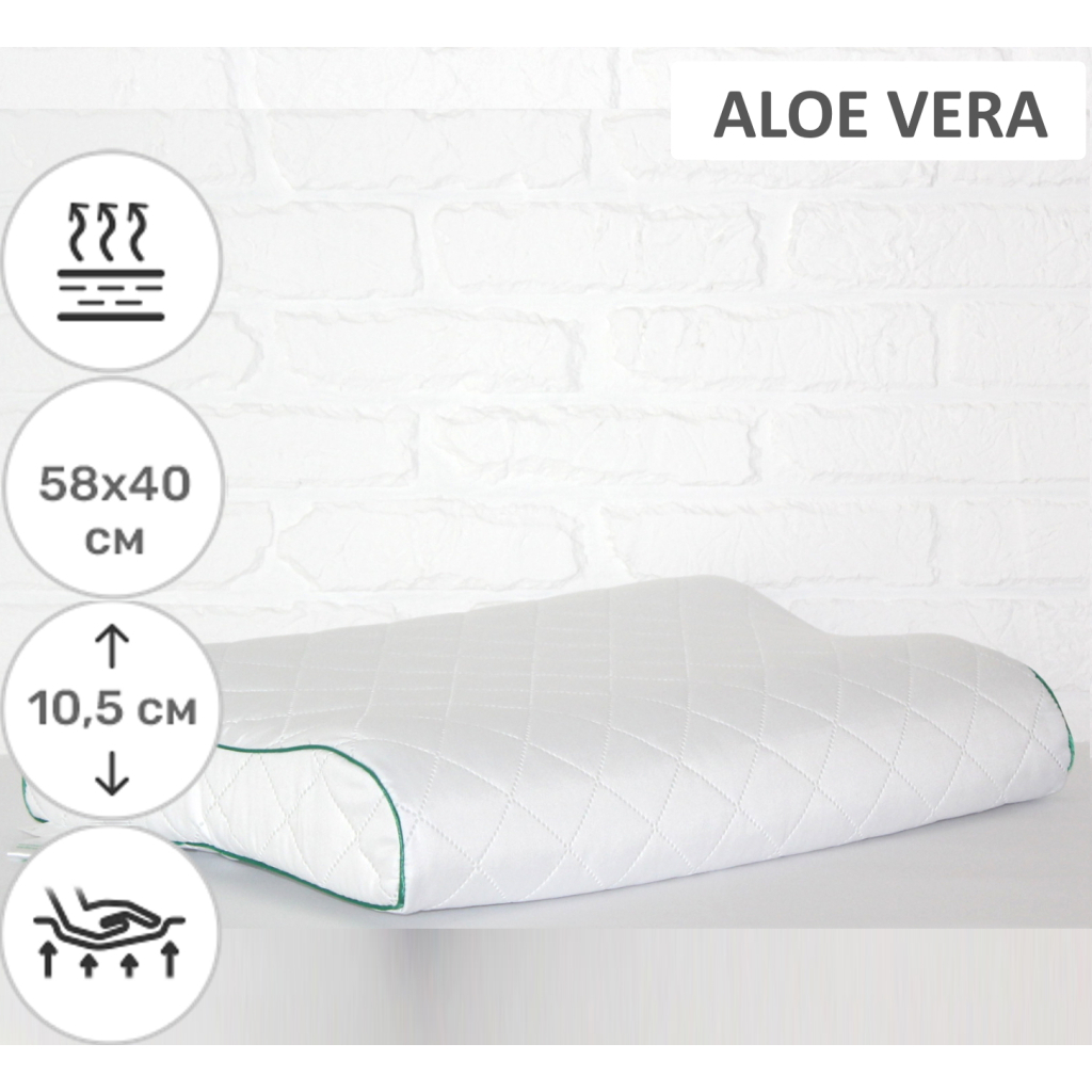 Подушка MirSon ортопедична 6040 Steep Line Aloe Vera Aero 58х40х10.5 (2200003261639) - зображення 2