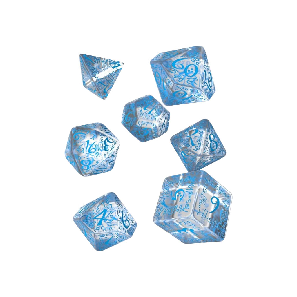 Набір кубиків для настільних ігор Q-Workshop Elvish Translucent blue Dice Set (7 шт) (SELV11) - изображение 1