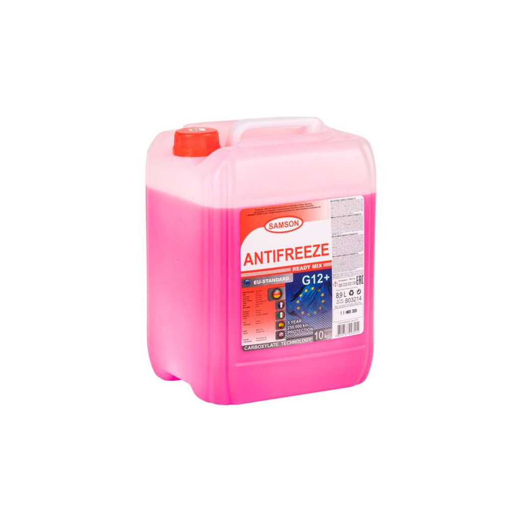 Антифриз SAMSON EU-Standard G12+ (-40) 10кг. (червоний) Carboxylate Long Life (803214) - зображення 2