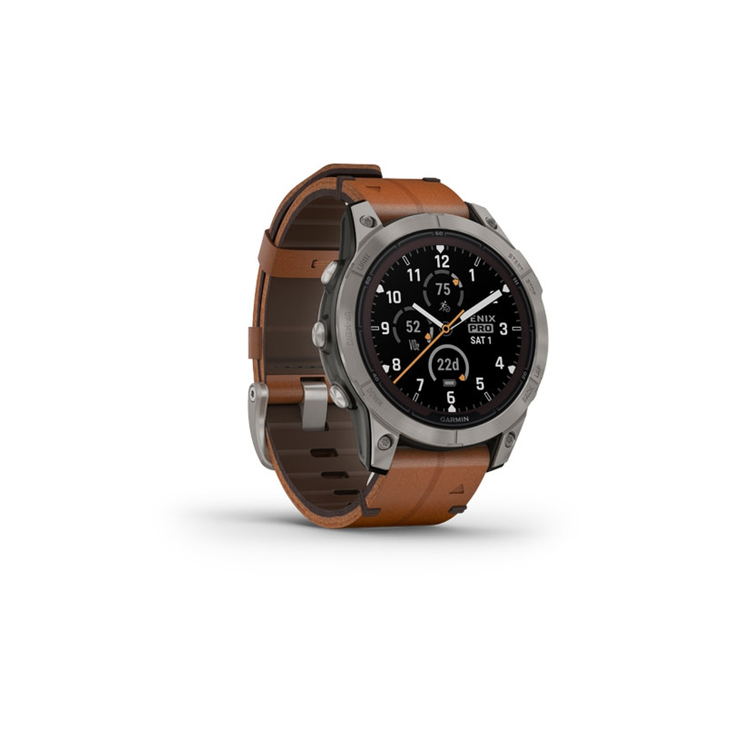 Смарт-годинник Garmin fenix 7 Pro Saph Solar, Ti w/Chestnut Lthr Band, Excl, GPS (010-02777-30) - зображення 3