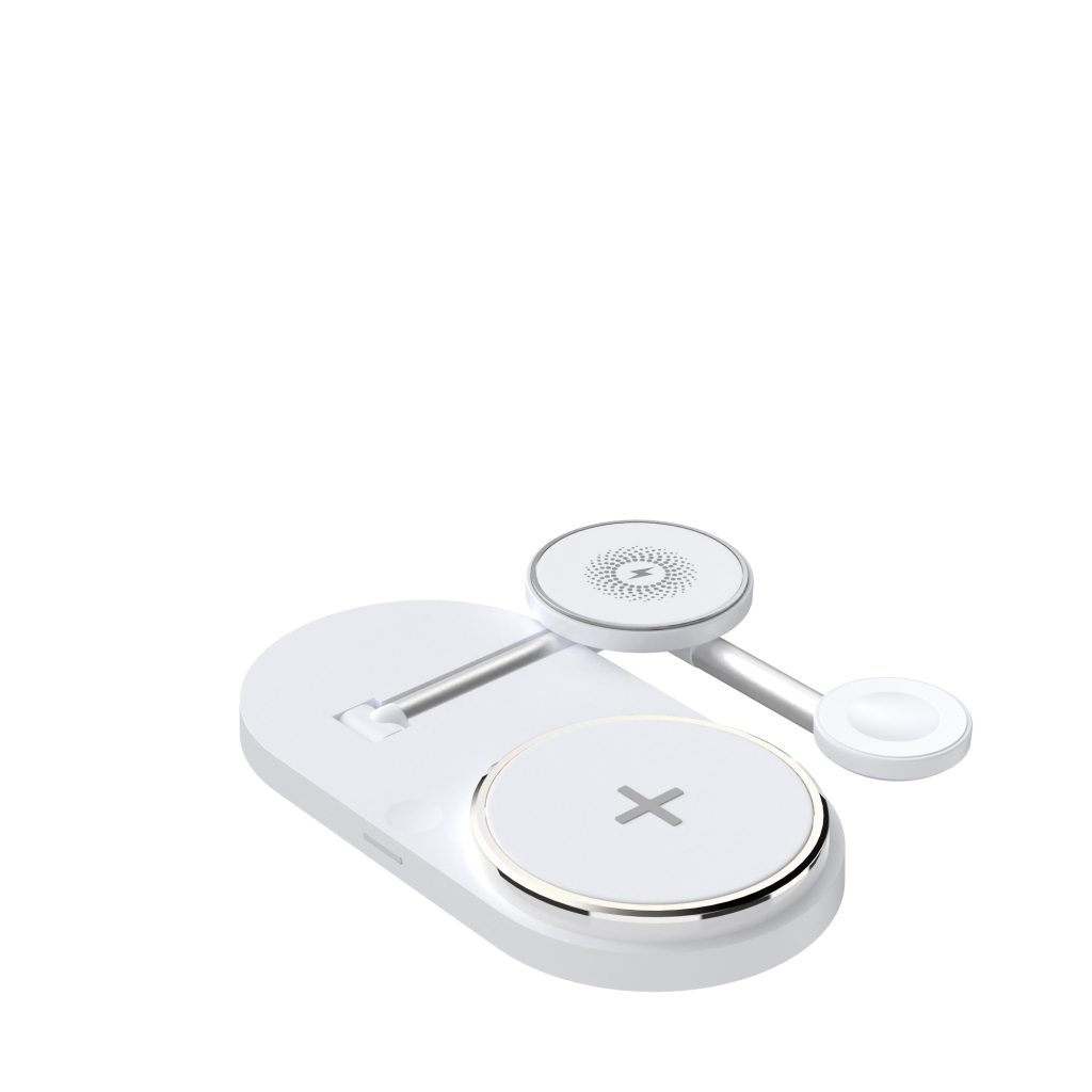 Зарядний пристрій Armorstandart Wireless Charging H101 3 in 1 Magnetic White (ARM78102) - зображення 3