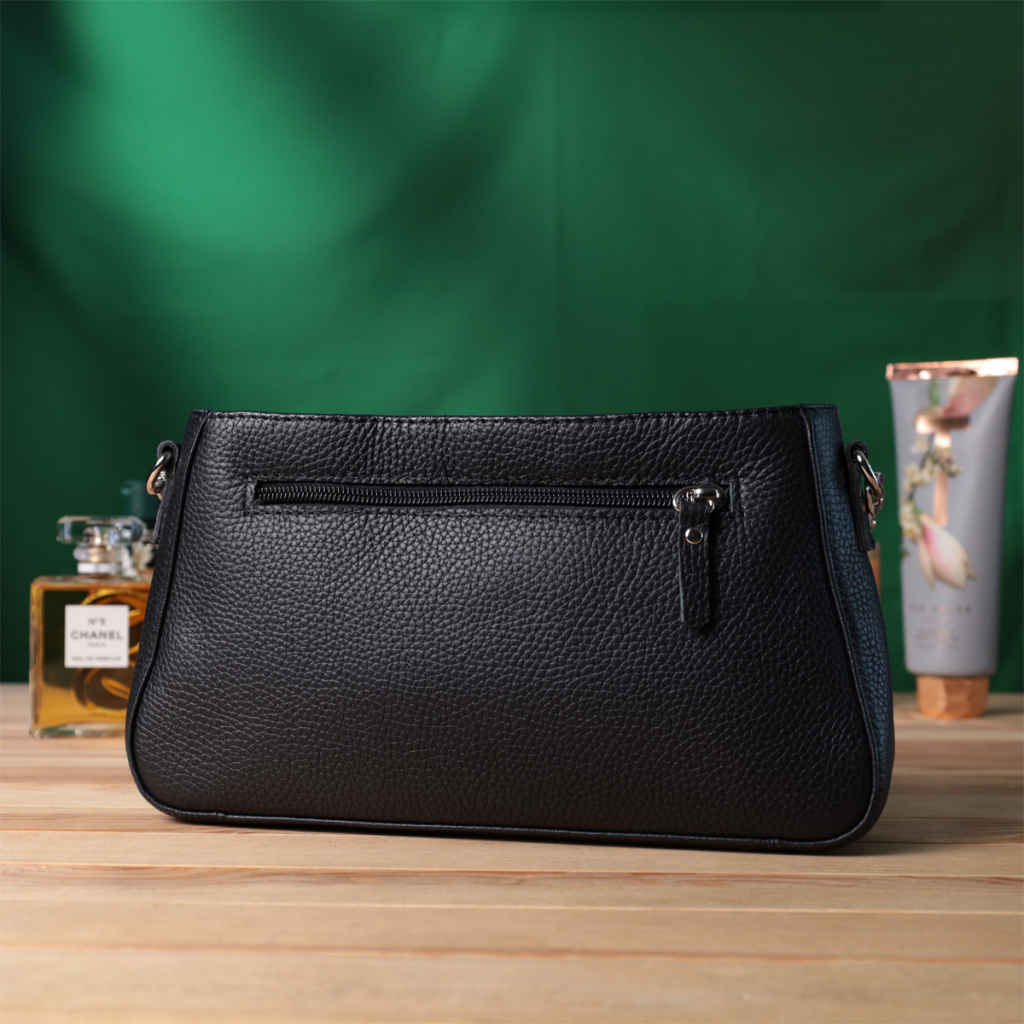 Сумка Shvigel З зернистої натуральної шкіри Чорна (22837) - зображення 10