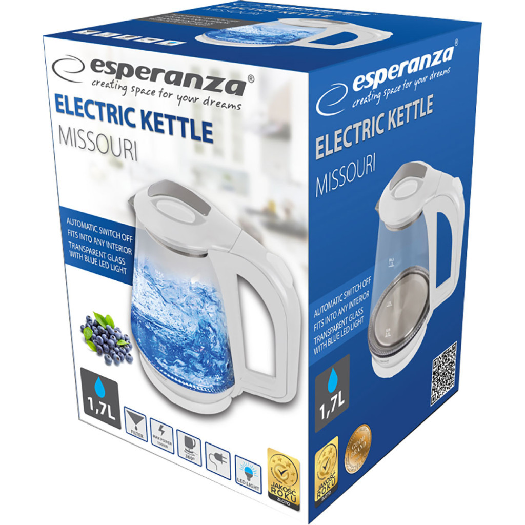 Електрочайник Esperanza EKK 024 W (EKK024W) - зображення 3
