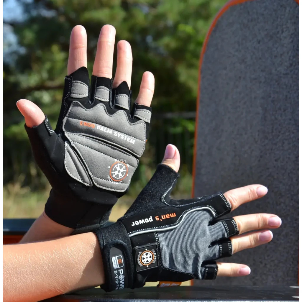 Рукавички для фітнесу Power System PS-2580 Mans Power Black/Grey XXL (PS-2580_2XL_Black-grey) - зображення 5