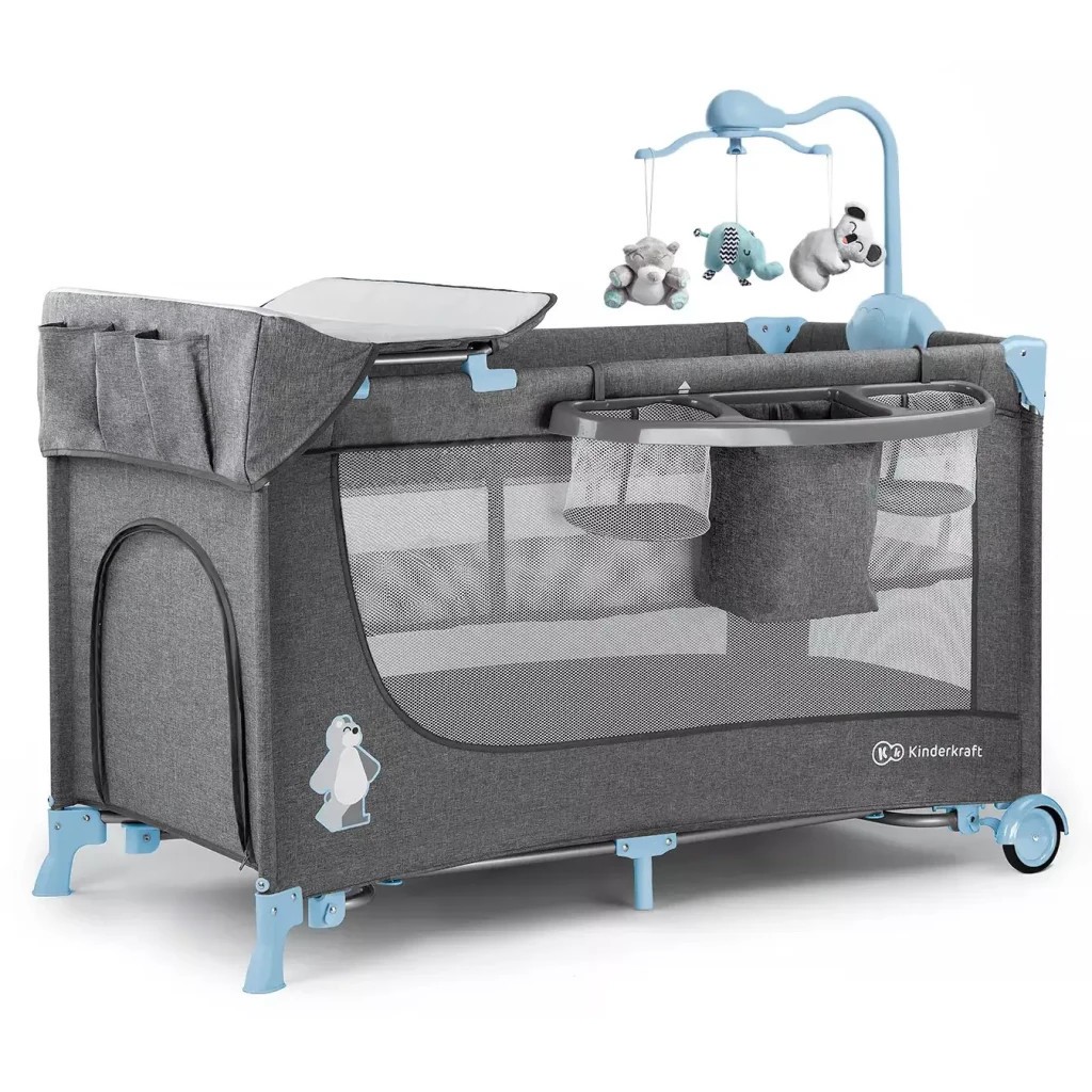 Ліжечко Kinderkraft манеж з пеленатором Joy Blue (5902533911288) - зображення 1