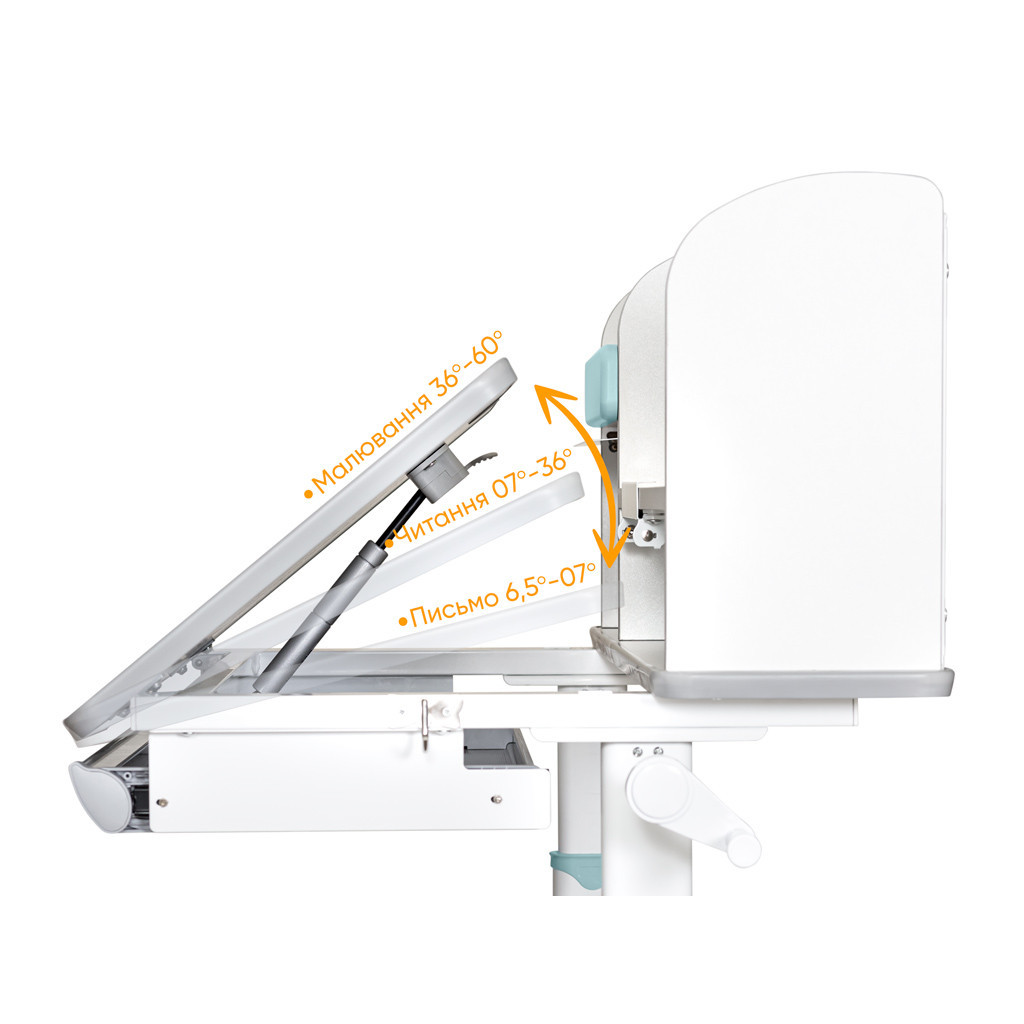 Парта Mealux Edmonton Multicolor BL з полицею (BD-610 W/МС + BL с полкой) - зображення 4