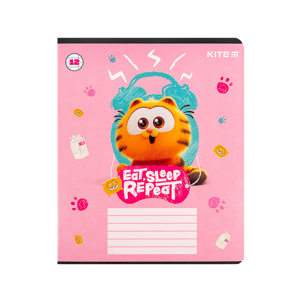 Зошит Kite Garfield, 12 аркушів, лінія (GF24-234) - зображення 3