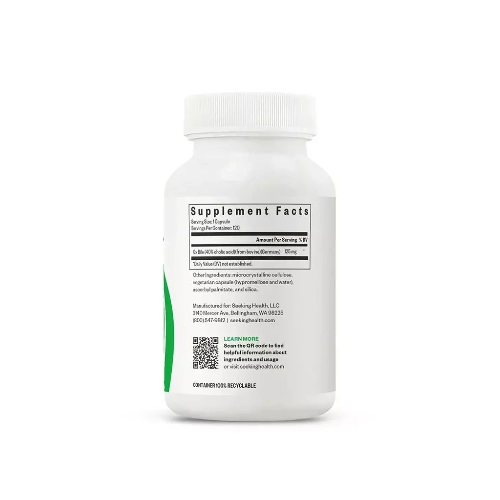 Вітамінно-мінеральний комплекс Seeking Health Бичача жовч, 125 мг, Ox Bile 125, 120 капсул (SKH52098) - изображение 2