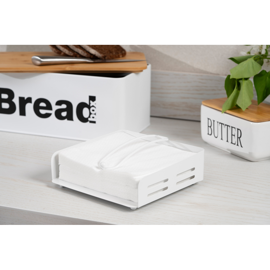 Серветниця Ardesto Midori 18х18х6.5см, метал, біла (AR0906W) - зображення 2