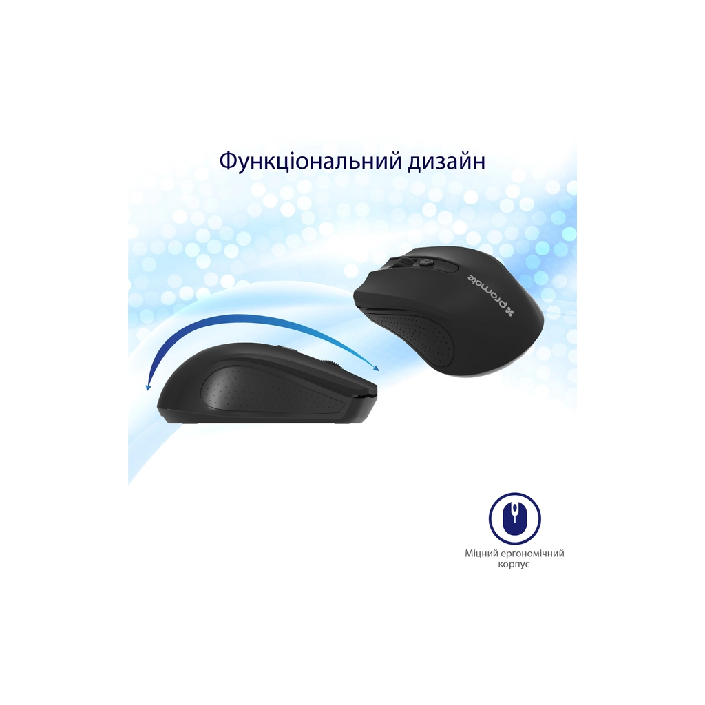 Мишка Promate Clix-8 Wireless Black (clix-8.black) - зображення 2