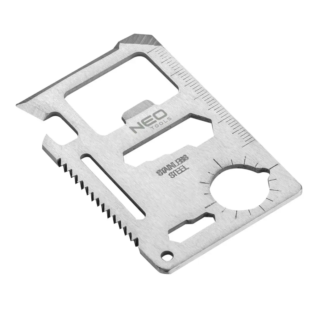 Мультитул Neo Tools картка виживання 10в1, чохол (63-134) - зображення 1