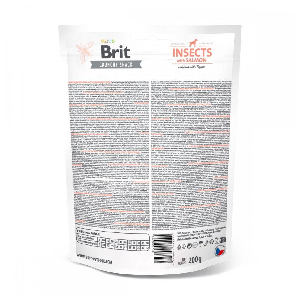 Ласощі для собак Brit Care Dog Crunchy Cracker Insects комахи, лосось і чебрець 200 г (8595602551491) - зображення 3
