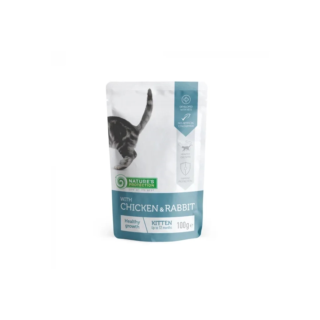 Вологий корм для кішок Nature's Protection Kitten with Chicken and Rabbit 100 г (KIK45193) - зображення 1