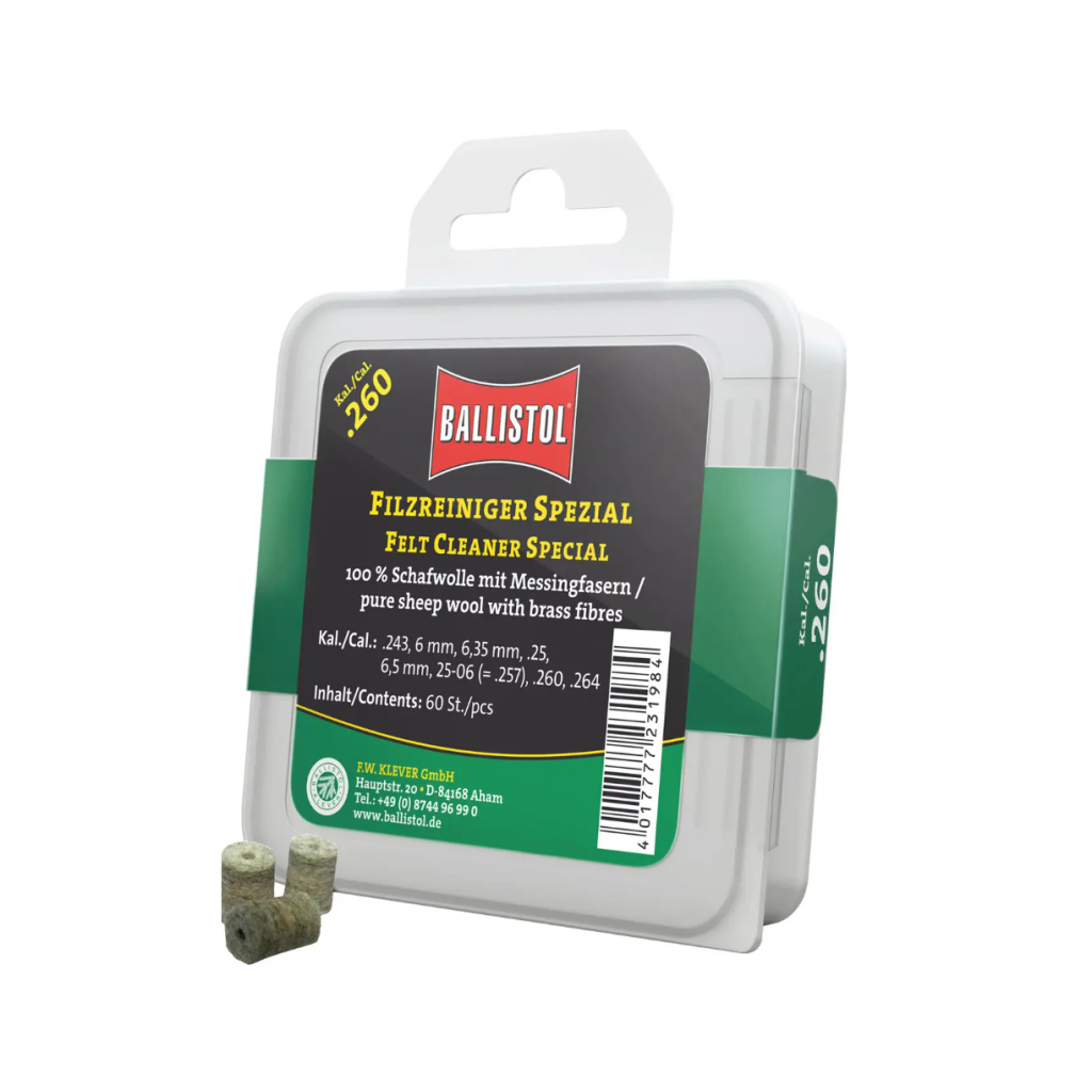 Патч для чищення зброї Ballistol повстяний спеціальний 6.5 мм 60шт/уп (23198) - зображення 1
